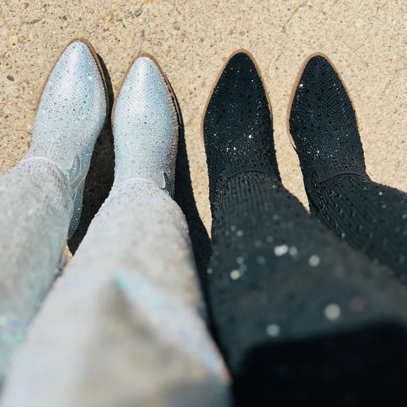 NEW Black Thigh High Western Style Bedazzled Cowboy
Boots - Picture 9 of 13